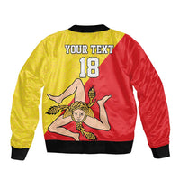 Custom Sicilia Football Bomber Jacket Naziunali Siciliana - Wonder Print Shop