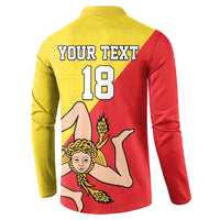 Custom Sicilia Football Button Sweatshirt Naziunali Siciliana - Wonder Print Shop
