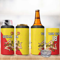 Custom Sicilia Football 4 in 1 Can Cooler Tumbler Naziunali Siciliana - Wonder Print Shop