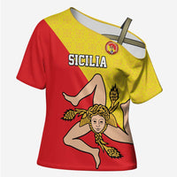 Custom Sicilia Football Cross Shoulder Shirt Naziunali Siciliana - Wonder Print Shop