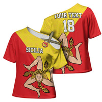Custom Sicilia Football Cross Shoulder Shirt Naziunali Siciliana - Wonder Print Shop