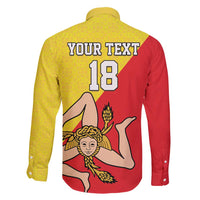 Custom Sicilia Football Family Matching Long Sleeve Bodycon Dress and Hawaiian Shirt Naziunali Siciliana - Wonder Print Shop