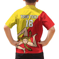 Custom Sicilia Football Family Matching Summer Maxi Dress and Hawaiian Shirt Naziunali Siciliana - Wonder Print Shop