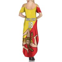 Custom Sicilia Football Family Matching Summer Maxi Dress and Hawaiian Shirt Naziunali Siciliana - Wonder Print Shop
