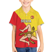 Custom Sicilia Football Kid Hawaiian Shirt Naziunali Siciliana - Wonder Print Shop