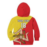 Custom Sicilia Football Kid Hoodie Naziunali Siciliana - Wonder Print Shop