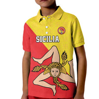 Custom Sicilia Football Kid Polo Shirt Naziunali Siciliana - Wonder Print Shop
