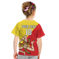 Custom Sicilia Football Kid T Shirt Naziunali Siciliana - Wonder Print Shop