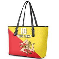 Custom Sicilia Football Leather Tote Bag Naziunali Siciliana - Wonder Print Shop