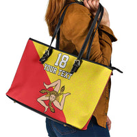 Custom Sicilia Football Leather Tote Bag Naziunali Siciliana - Wonder Print Shop