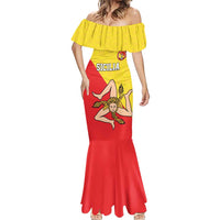 Custom Sicilia Football Mermaid Dress Naziunali Siciliana - Wonder Print Shop