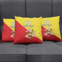 Custom Sicilia Football Pillow Cover Naziunali Siciliana - Wonder Print Shop