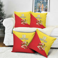 Custom Sicilia Football Pillow Cover Naziunali Siciliana - Wonder Print Shop