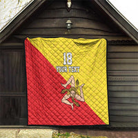 Custom Sicilia Football Quilt Naziunali Siciliana - Wonder Print Shop