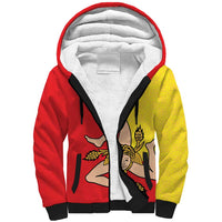 Custom Sicilia Football Sherpa Hoodie Naziunali Siciliana - Wonder Print Shop