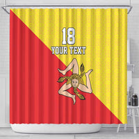 Custom Sicilia Football Shower Curtain Naziunali Siciliana - Wonder Print Shop