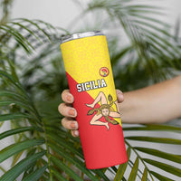 Custom Sicilia Football Skinny Tumbler Naziunali Siciliana - Wonder Print Shop