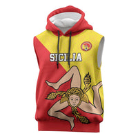 Custom Sicilia Football Sleeveless Hoodie Naziunali Siciliana - Wonder Print Shop