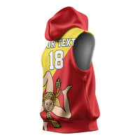Custom Sicilia Football Sleeveless Hoodie Naziunali Siciliana - Wonder Print Shop