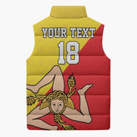 Custom Sicilia Football Sleeveless Puffer Jacket Naziunali Siciliana - Wonder Print Shop