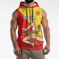 Custom Sicilia Football Sleeveless Zip Hoodie Naziunali Siciliana - Wonder Print Shop