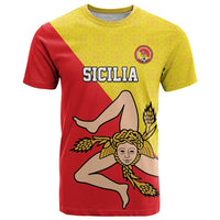 Custom Sicilia Football T Shirt Naziunali Siciliana - Wonder Print Shop