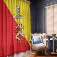 Custom Sicilia Football Window Curtain Naziunali Siciliana - Wonder Print Shop