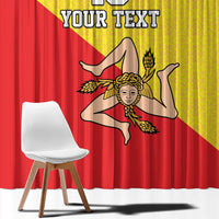 Custom Sicilia Football Window Curtain Naziunali Siciliana - Wonder Print Shop