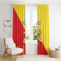 Custom Sicilia Football Window Curtain Naziunali Siciliana - Wonder Print Shop