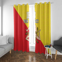 Custom Sicilia Football Window Curtain Naziunali Siciliana - Wonder Print Shop