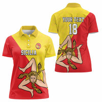 Custom Sicilia Football Women Polo Shirt Naziunali Siciliana - Wonder Print Shop