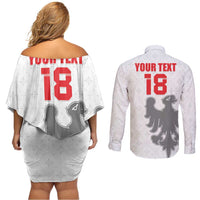 Custom Sicilia Football Couples Matching Off Shoulder Short Dress and Long Sleeve Button Shirt Animus Tuus Dominus - Wonder Print Shop