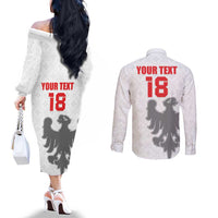Custom Sicilia Football Couples Matching Off The Shoulder Long Sleeve Dress and Long Sleeve Button Shirt Animus Tuus Dominus - Wonder Print Shop