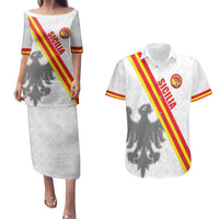 Custom Sicilia Football Couples Matching Puletasi and Hawaiian Shirt Animus Tuus Dominus - Wonder Print Shop