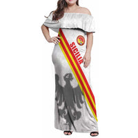 Custom Sicilia Football Family Matching Off Shoulder Maxi Dress and Hawaiian Shirt Animus Tuus Dominus - Wonder Print Shop