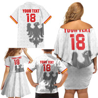 Custom Sicilia Football Family Matching Off Shoulder Short Dress and Hawaiian Shirt Animus Tuus Dominus - Wonder Print Shop