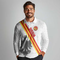 Custom Sicilia Football Long Sleeve Polo Shirt Animus Tuus Dominus - Wonder Print Shop