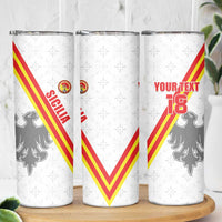 Custom Sicilia Football Skinny Tumbler Animus Tuus Dominus - Wonder Print Shop