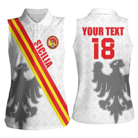 Custom Sicilia Football Women Sleeveless Polo Shirt Animus Tuus Dominus - Wonder Print Shop