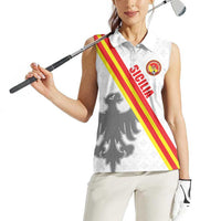 Custom Sicilia Football Women Sleeveless Polo Shirt Animus Tuus Dominus - Wonder Print Shop