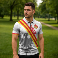 Custom Sicilia Football Zipper Polo Shirt Animus Tuus Dominus - Wonder Print Shop