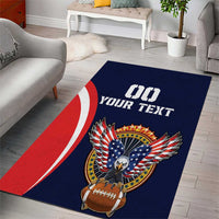 Custom USA Rugby Area Rug American Eagle With USA Flags - Wonder Print Shop