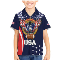 Custom USA Rugby Family Matching Mermaid Dress and Hawaiian Shirt American Eagle With USA Flags - Wonder Print Shop