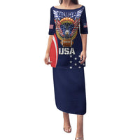 Custom USA Rugby Family Matching Puletasi and Hawaiian Shirt American Eagle With USA Flags - Wonder Print Shop