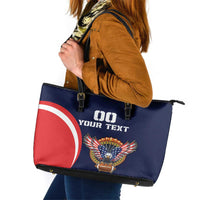 Custom USA Rugby Leather Tote Bag American Eagle With USA Flags - Wonder Print Shop