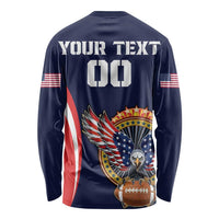 Custom USA Rugby Long Sleeve Shirt American Eagle With USA Flags - Wonder Print Shop