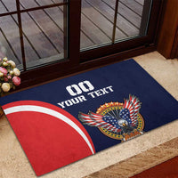 Custom USA Rugby Rubber Doormat American Eagle With USA Flags - Wonder Print Shop