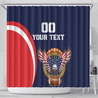 Custom USA Rugby Shower Curtain American Eagle With USA Flags