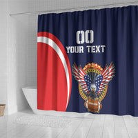 Custom USA Rugby Shower Curtain American Eagle With USA Flags