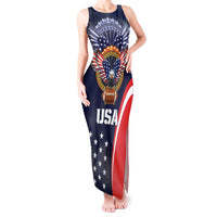 Custom USA Rugby Tank Maxi Dress American Eagle With USA Flags - Wonder Print Shop